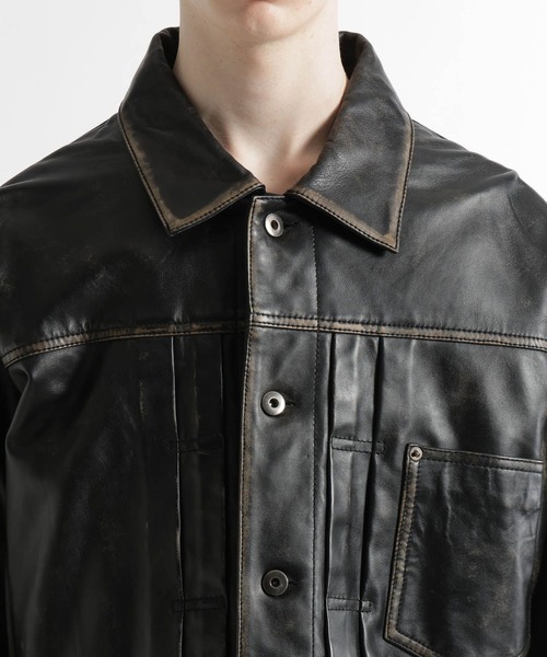 HARE（ハレ）の「シープレザートラッカージャケット(HARE)（テーラードジャケット・メンズ・ブラック系その他/ブラック・MEDIUM/SMALL）」の22枚目の写真