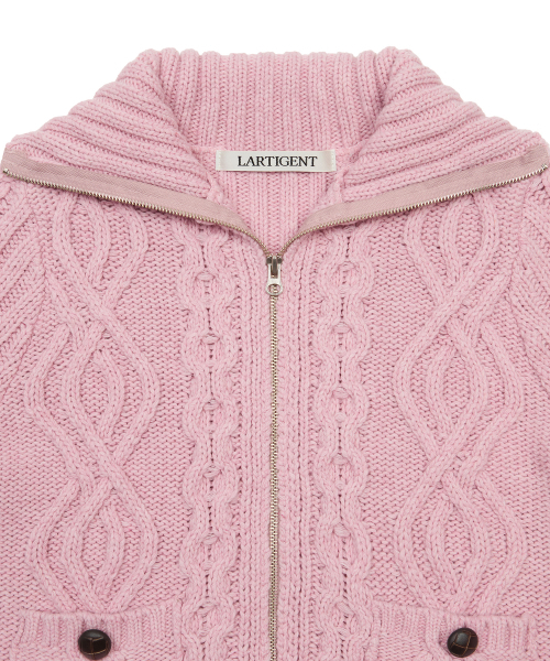 LARTIGENT（ラーティゼン）の「L20 BUTTER POCKET KNIT ZIP-UP(INDIE PINK)（ニット/セーター・レディース・その他・FREE）」の3枚目の写真