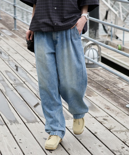 HECT(ヘクト)の「【HECT】10.5oz 2Tuck Denim Carrot Pants / 10.5オンス 2タックデニムキャロットパンツ〈速乾/ウォッシャブル/サステナブル素材〉(デニムパンツ・メンズ・ブラック/ネイビー/インディゴブルー/ライトインディゴブルー/ライトグレー・S/M/L)」の6枚目の写真