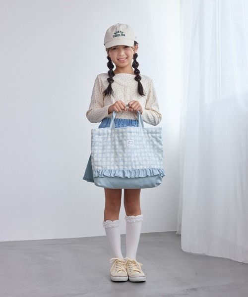 KIDS/キッズ】チェック×リボン柄レッスンバッグ（トートバッグ）｜ROPE