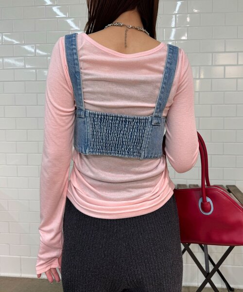CIAOPANIC(チャオパニック)の「ラインストーンデニムハーネスビスチェ(その他・レディース・サックスブルー・ONE SIZE)」の13枚目の写真