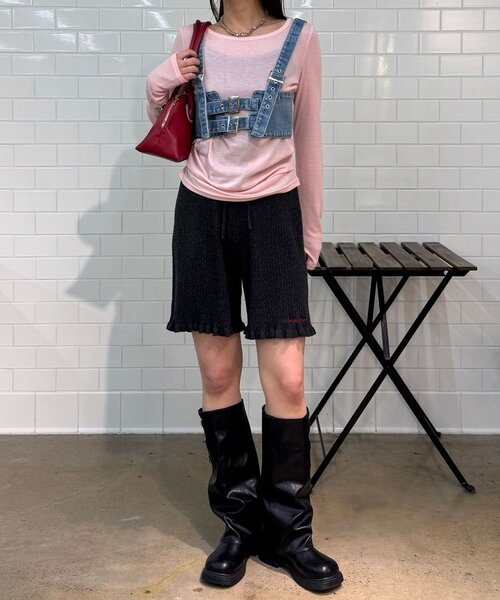 CIAOPANIC(チャオパニック)の「ラインストーンデニムハーネスビスチェ(その他・レディース・サックスブルー・ONE SIZE)」の14枚目の写真