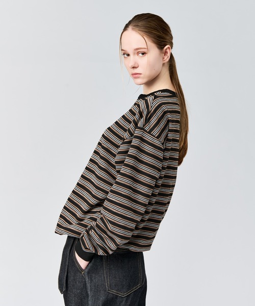 WETTEMPT(ウィテンプト)の「HENLEY NECK BORDER L/S TEE / ヘンリーネックボーダーロンT(Tシャツ/カットソー・メンズ・ブラック系2/ブラック/オフホワイト・SMALL/MEDIUM/LARGE)」の7枚目の写真
