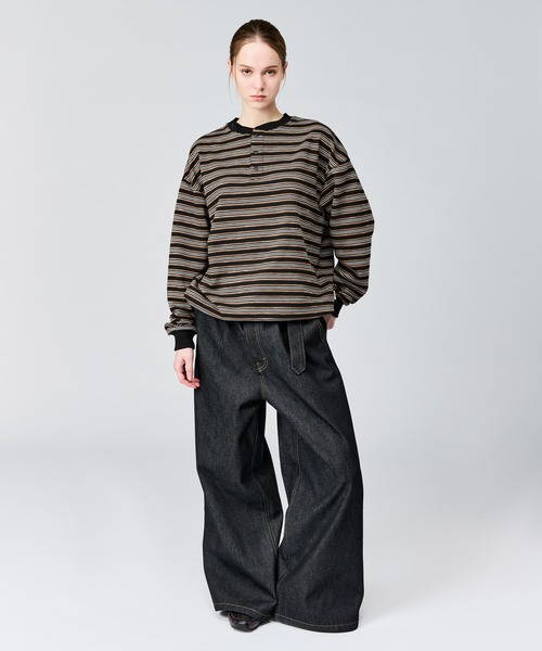 WETTEMPT(ウィテンプト)の「HENLEY NECK BORDER L/S TEE / ヘンリーネックボーダーロンT(Tシャツ/カットソー・メンズ・ブラック系2/ブラック/オフホワイト・SMALL/MEDIUM/LARGE)」の10枚目の写真