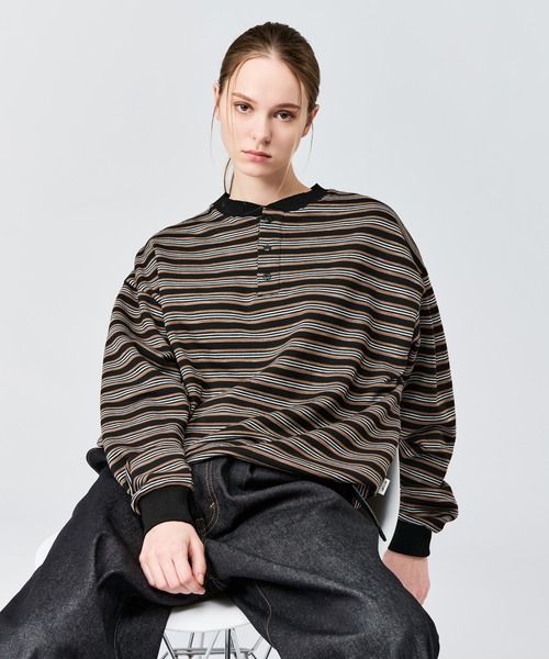 WETTEMPT(ウィテンプト)の「HENLEY NECK BORDER L/S TEE / ヘンリーネックボーダーロンT(Tシャツ/カットソー・メンズ・ブラック系2/ブラック/オフホワイト・SMALL/MEDIUM/LARGE)」の17枚目の写真