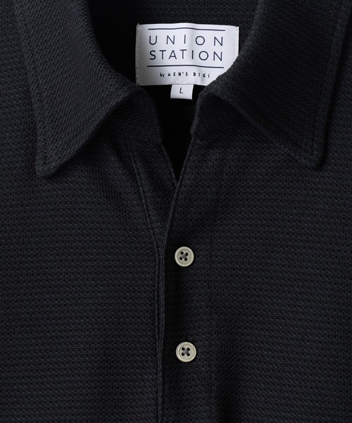 UNION STATION（ユニオンステーション）の「ハニカムボーダーポロシャツ＜ストレッチ・ハンドウォッシャブル＞（ポロシャツ・メンズ・ホワイト×ネイビー/ブラウン系その他/ホワイト×ブラック/ブラック×ブラック・L/LL/M）」の18枚目の写真