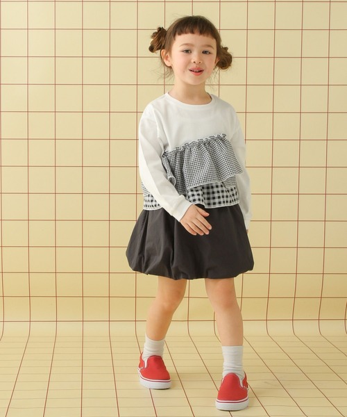LEPSIM（レプシィム）の「【KIDS】フリルドッキングプルオーバー　639391（Tシャツ/カットソー・キッズ・チェック/ブルー/ドット・130/120/140）」の5枚目の写真
