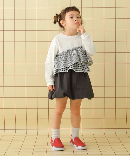 LEPSIM（レプシィム）の「【KIDS】フリルドッキングプルオーバー　639391（Tシャツ/カットソー・キッズ・チェック/ブルー/ドット・130/120/140）」の6枚目の写真