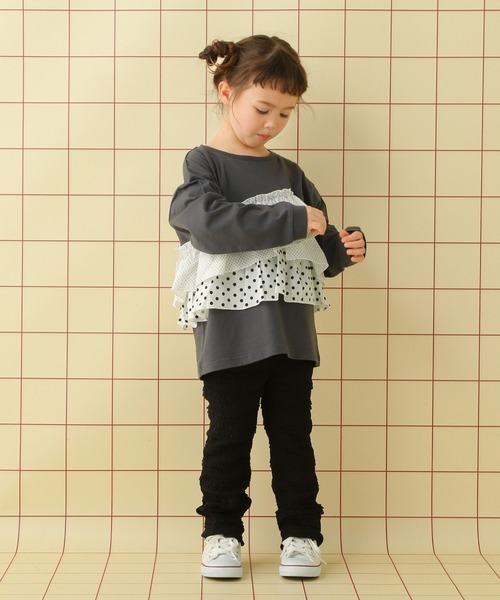 LEPSIM（レプシィム）の「【KIDS】フリルドッキングプルオーバー　639391（Tシャツ/カットソー・キッズ・チェック/ブルー/ドット・130/120/140）」の13枚目の写真