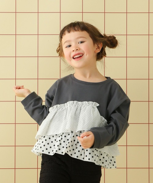 LEPSIM（レプシィム）の「【KIDS】フリルドッキングプルオーバー　639391（Tシャツ/カットソー・キッズ・チェック/ブルー/ドット・130/120/140）」の16枚目の写真