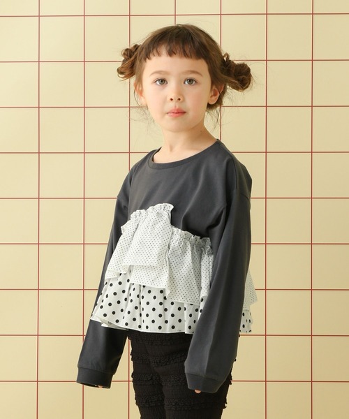 LEPSIM（レプシィム）の「【KIDS】フリルドッキングプルオーバー　639391（Tシャツ/カットソー・キッズ・チェック/ブルー/ドット・130/120/140）」の17枚目の写真