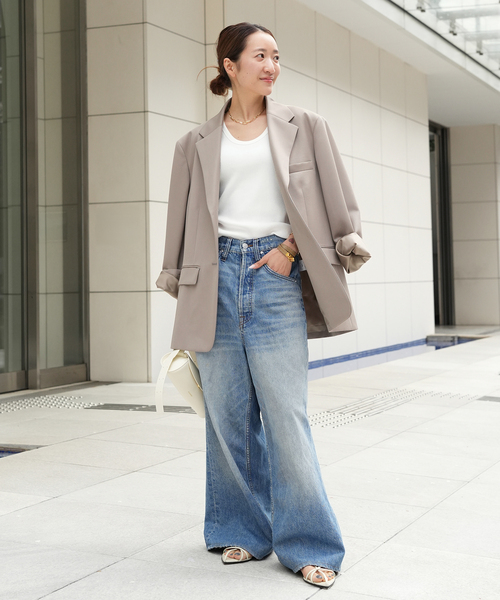 Deuxieme Classe(ドゥーズィエムクラス)の「Angelico Oversized ジャケット(テーラードジャケット・レディース・ブラック/ベージュ・38/36)」の4枚目の写真