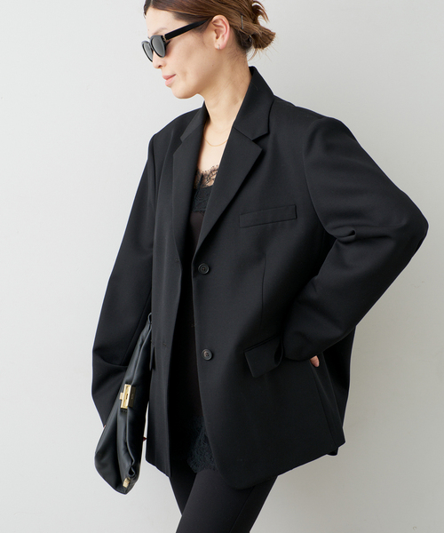 Deuxieme Classe(ドゥーズィエムクラス)の「Angelico Oversized ジャケット(テーラードジャケット・レディース・ブラック/ベージュ・38/36)」の5枚目の写真