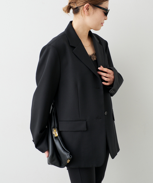 Deuxieme Classe(ドゥーズィエムクラス)の「Angelico Oversized ジャケット(テーラードジャケット・レディース・ブラック/ベージュ・38/36)」の7枚目の写真