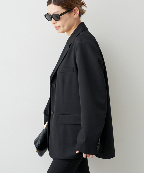 Deuxieme Classe（ドゥーズィエムクラス）の「Angelico Oversized ジャケット（テーラードジャケット・レディース・ブラック/ベージュ・38/36）」の3枚目の写真