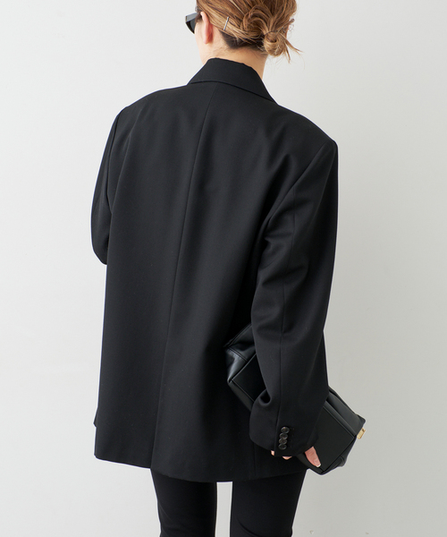Deuxieme Classe（ドゥーズィエムクラス）の「Angelico Oversized ジャケット（テーラードジャケット・レディース・ブラック/ベージュ・38/36）」の4枚目の写真