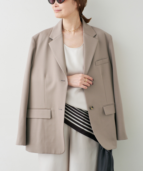 Deuxieme Classe（ドゥーズィエムクラス）の「Angelico Oversized ジャケット（テーラードジャケット・レディース・ブラック/ベージュ・38/36）」の11枚目の写真