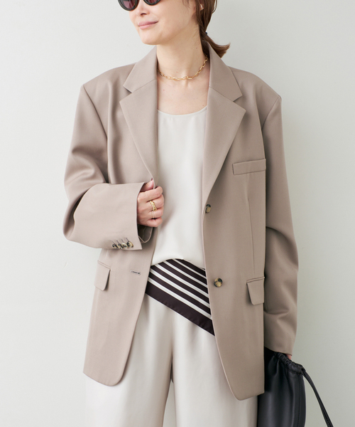 Deuxieme Classe（ドゥーズィエムクラス）の「Angelico Oversized ジャケット（テーラードジャケット・レディース・ブラック/ベージュ・38/36）」の14枚目の写真