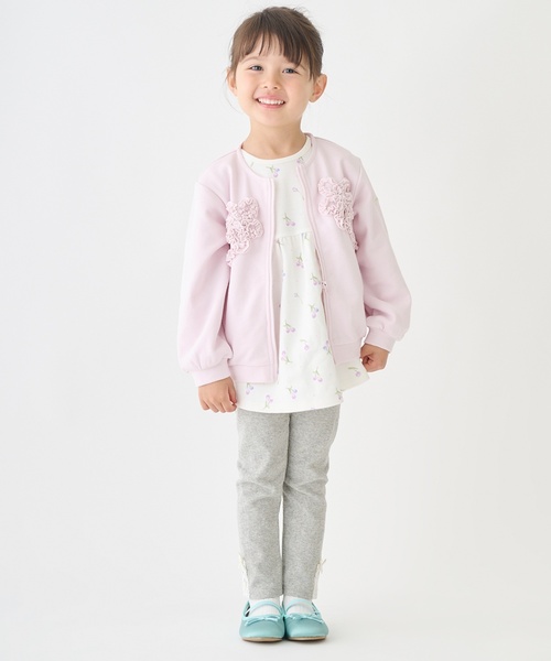 petit main（プティマイン）の「レースアップレギンス（レギンス/スパッツ・キッズ・トップグレー/ラベンダー/ブラック/アイボリー・110cm/90cm/100cm/120cm/80ｃｍ/130cm）」の3枚目の写真