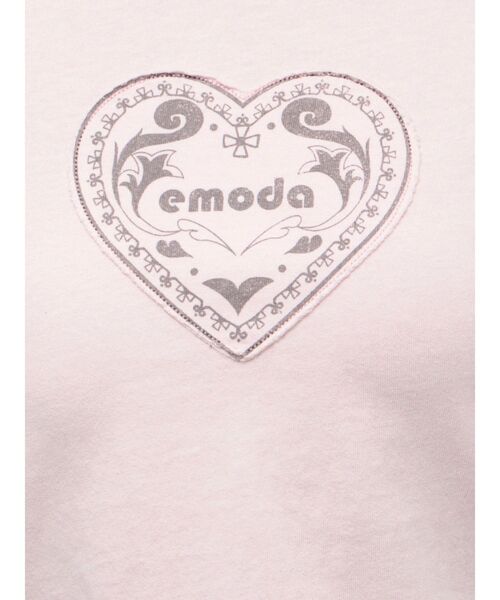 EMODA（エモダ）の「エンブレムハートパッチTシャツ（Tシャツ/カットソー・レディース・ブラック/ブルー/ピンク/ホワイト・FREE）」の18枚目の写真
