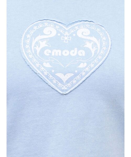 EMODA（エモダ）の「エンブレムハートパッチTシャツ（Tシャツ/カットソー・レディース・ブラック/ブルー/ピンク/ホワイト・FREE）」の19枚目の写真