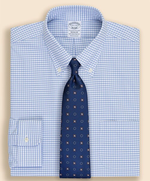 BROOKS BROTHERS(ブルックスブラザーズ)の「ストレッチオックスフォード シーズナルパターン ドレスシャツ Regular Fit(ビジネスシャツ・メンズ・ホワイト×ブルー/ブルー・14 1/2-31/14 1/2-32/15-31/15-32/15-33/16-31/16-33/16 1/2-32/16 1/2-33/16 1/2-34/17-32/17-33/17-34/17 1/2-34/16-32/15 1/2-33/15 1/2-32/15 1/2-31)」の2枚目の写真