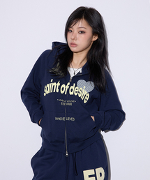 EEERRR（イイイ・アールアールアール）の「Saint of desire cupid needlework woman hoodie zip-up (Navy)（パーカー）」