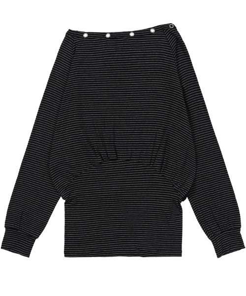 FANCY CLUB(ファンシークラブ)の「A'GEM/9 × .kom 『FANCY CLUB/ファンシークラブ』DRAWING STRIPE OFF-SHOULDER/ドローイングストライプオフショルダー(Tシャツ/カットソー・レディース・ブラック/グレー・FREE)」の17枚目の写真