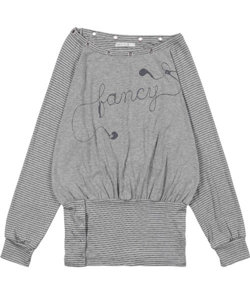 FANCY CLUB(ファンシークラブ)の「A'GEM/9 × .kom 『FANCY CLUB/ファンシークラブ』DRAWING STRIPE OFF-SHOULDER/ドローイングストライプオフショルダー(Tシャツ/カットソー・レディース・ブラック/グレー・FREE)」の21枚目の写真