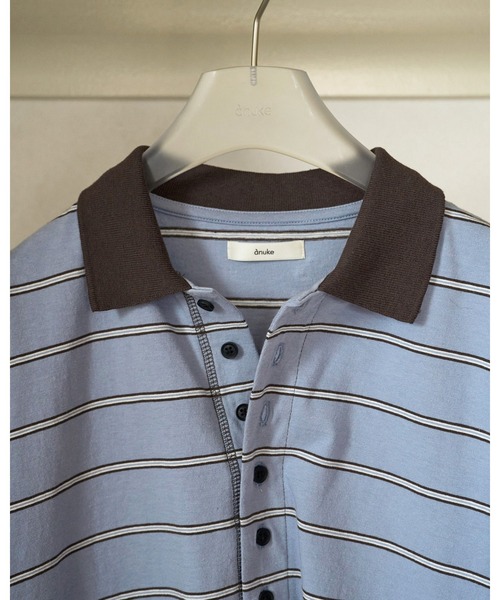 anuke（アンヌーク）の「Border Loose Polotops（Tシャツ/カットソー・レディース・チャコールグレー/ブラウン/ブルー系その他・FREE）」の15枚目の写真