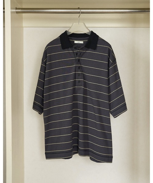 anuke（アンヌーク）の「Border Loose Polotops（Tシャツ/カットソー・レディース・チャコールグレー/ブラウン/ブルー系その他・FREE）」の18枚目の写真