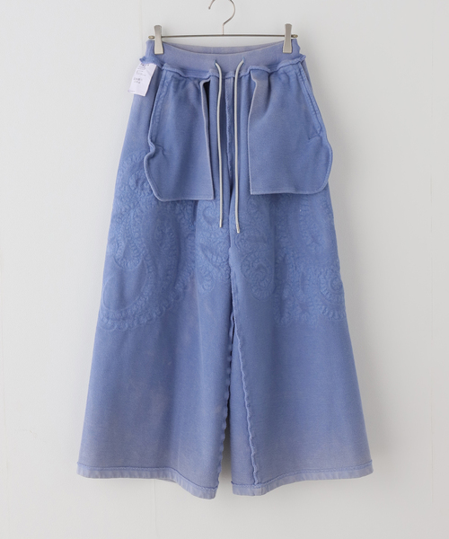 TAAKK(ターク)の「TAAKK SCULPTURAL EMBROIDERY WIDE PANTS TA26SS-PT070:パンツ(スウェットパンツ・レディース・ブルー・X-SMALL)」の15枚目の写真