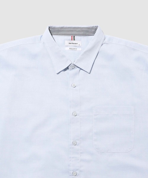Mac-House(マックハウス)の「REAL STANDARD T/Cパナマ レギュラーカラー 7分袖シャツ(シャツ/ブラウス・メンズ・チャコールグレー/ホワイト/サックスブルー/ネイビー・XL/L/M/S)」の6枚目の写真