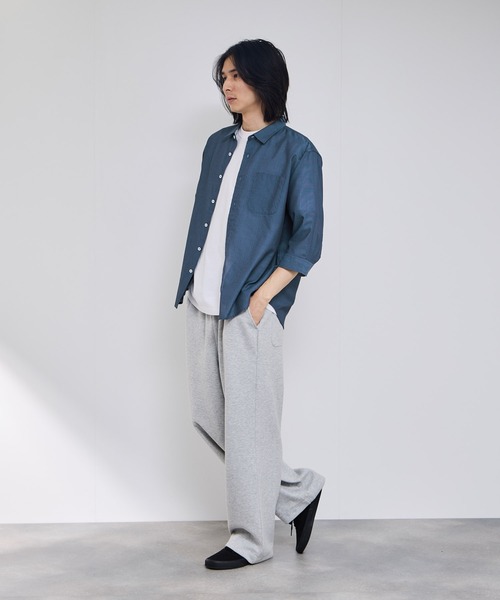 Mac-House(マックハウス)の「REAL STANDARD T/Cパナマ レギュラーカラー 7分袖シャツ(シャツ/ブラウス・メンズ・チャコールグレー/ホワイト/サックスブルー/ネイビー・XL/L/M/S)」の15枚目の写真