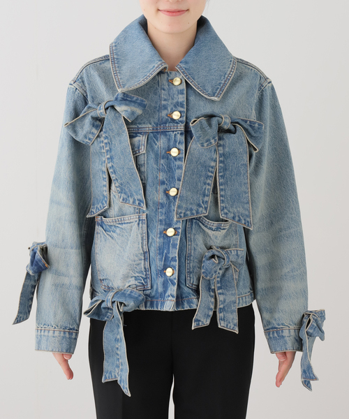 GANNI　ガニー　バルーンスリーブ　デニムジャケット　Gジャン　ライトブルー GANNI / ガニー Tint Rigid Denim Jacket（デニムジャケット）｜U by