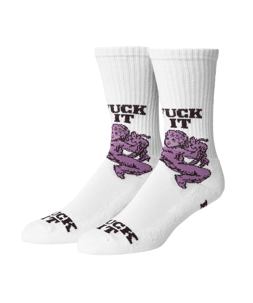 HUF(ハフ)の「DIVINE CREW SOCKS(ソックス/靴下・メンズ・ホワイト/ブラック・O/S)」の1枚目の写真