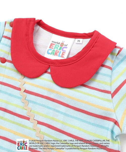 SLAP SLIP BABY（スラップスリップベビー）の「【絵本コラボ-はらぺこあおむし-】無地&ボーダー柄ボディミニベビー(70~80cm)（ロンパース・キッズ・ホワイト/グリーン系その他・70cm/80ｃｍ）」の6枚目の写真