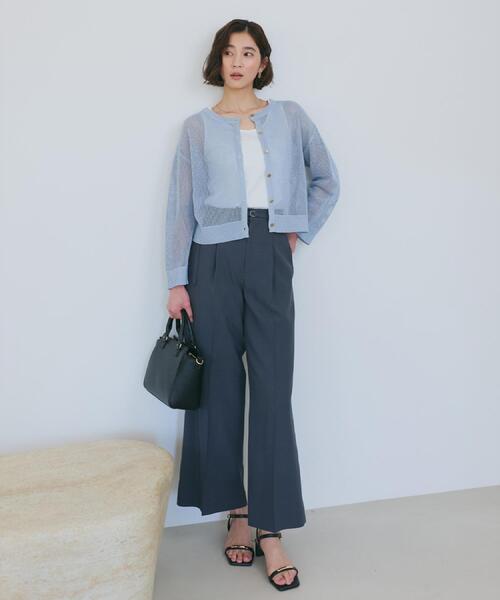 THE SHOP TK (ザ ショップ ティーケー )の「【セットアップ可】麻調共ベルト付 ワイドパンツ(その他パンツ・レディース・チャコールグレー/ナチュラル・12/13)」の7枚目の写真