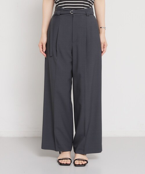 THE SHOP TK (ザ ショップ ティーケー )の「【セットアップ可】麻調共ベルト付 ワイドパンツ(その他パンツ・レディース・チャコールグレー/ナチュラル・12/13)」の17枚目の写真