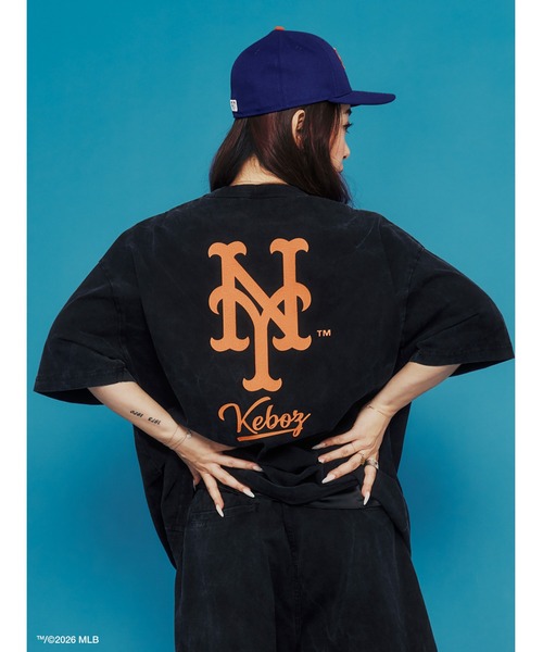 KEBOZ × MLB NEW YORK METS LOGO WASHED S/S TEE