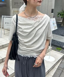 mystic | レースドッキングオフショル半袖Tシャツ(Tシャツ/カットソー)