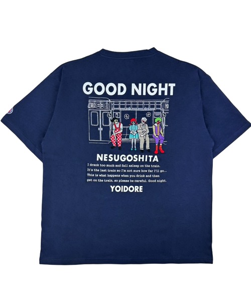 CORPUS　SELECT（コーパストーキョー）の「【YOIDORE/酔いどれ】電車寝過ごした 半袖 Tシャツ（Tシャツ/カットソー・メンズ・ブラック/ネイビー・M/L/XL）」の2枚目の写真