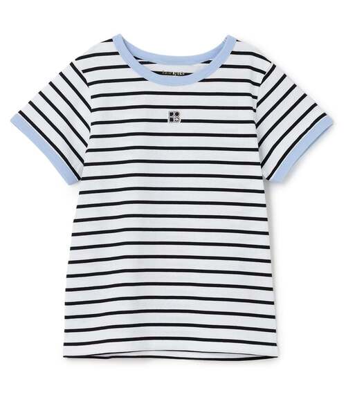 kate spade new york kids(ケイトスペードニューヨーク)の「【人気商品再入荷】【直営店で取り扱い無し】ガールズ ストライプTシャツ(Tシャツ/カットソー・キッズ・ライラック/ブラック・160cm/150cm/140cm)」の2枚目の写真