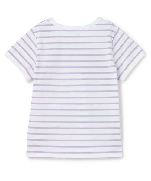 kate spade new york kids(ケイトスペードニューヨーク)の「【人気商品再入荷】【直営店で取り扱い無し】ガールズ ストライプTシャツ(Tシャツ/カットソー・キッズ・ライラック/ブラック・160cm/150cm/140cm)」の3枚目の写真