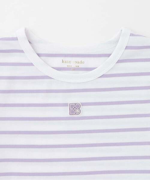 kate spade new york kids(ケイトスペードニューヨーク)の「【人気商品再入荷】【直営店で取り扱い無し】ガールズ ストライプTシャツ(Tシャツ/カットソー・キッズ・ライラック/ブラック・160cm/150cm/140cm)」の4枚目の写真