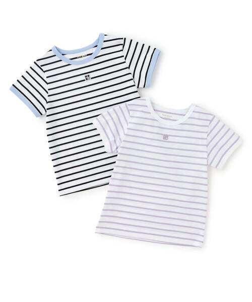 kate spade new york kids(ケイトスペードニューヨーク)の「【人気商品再入荷】【直営店で取り扱い無し】ガールズ ストライプTシャツ(Tシャツ/カットソー・キッズ・ライラック/ブラック・160cm/150cm/140cm)」の8枚目の写真