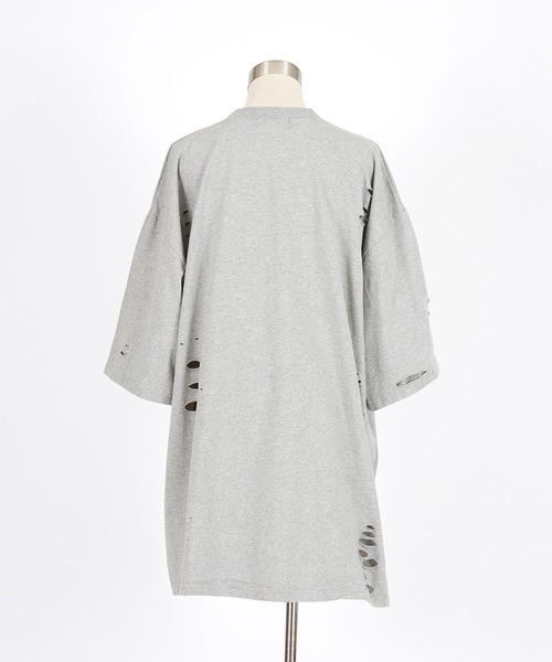 a.p.o.v.(エーピーオービー)の「a.p.o.v. クラッシュ&ダメージコットンオーバーサイズTシャツ(Tシャツ/カットソー・メンズ・グレー/ブラック/ホワイト・ONESIZE)」の13枚目の写真