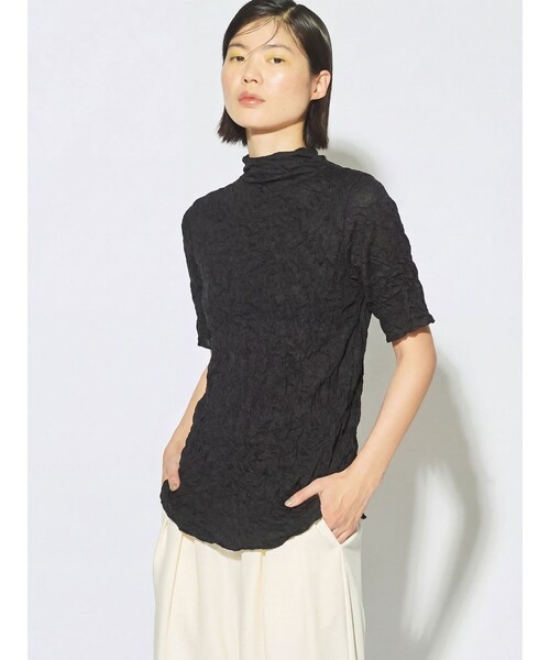 MIDIUMISOLID(ミディウミソリッド)の「MIDIUMISOLID for Ladies シースルーハイネックスリーブインナー(Tシャツ/カットソー・レディース・ブラック/ライトブルー/オフホワイト/ピンク/ライトグレー・FREE)」の2枚目の写真