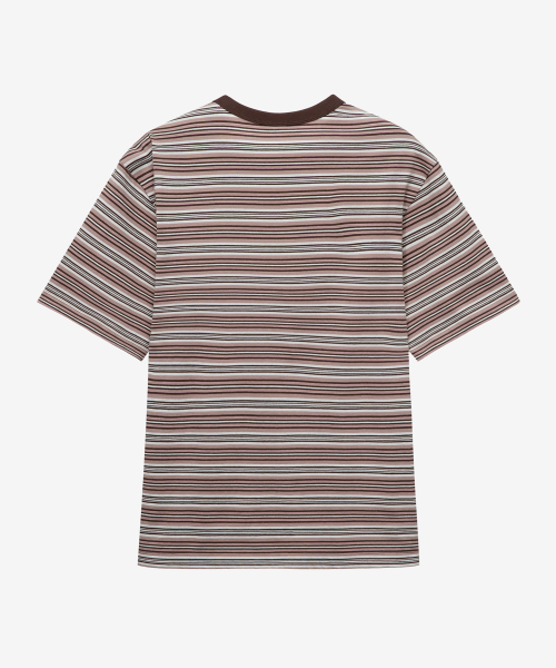 MINDBRIDGE（マインドブリッジ）の「コットン100%マルチストライプオーバーサイズ半袖Tシャツ - 2カラー（Tシャツ/カットソー・メンズ・ピンク/グレー・95/100/105）」の12枚目の写真