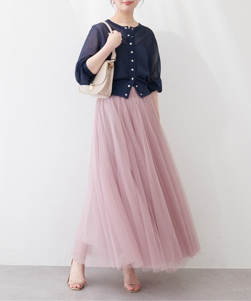natural couture（ナチュラルクチュール）の「エアリーチュールスカート（スカート・レディース・その他1/ピンク/ブラック/アイボリー/グレー・LARGE/MEDIUM）」の18枚目の写真